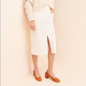 NWT boutique cream corduroy skirt medium